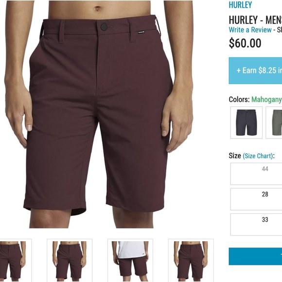 hurley dri fit chino shorts